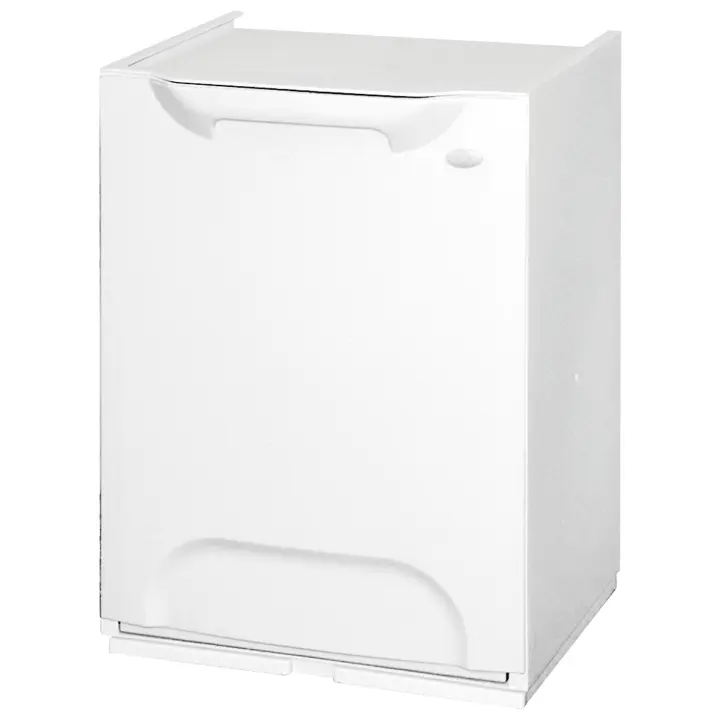 Papelera reciclaje en polipropileno color blanco, con depósito 20 L en el interior - 1