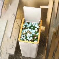Basurero Automático De Lujo 12/15L Con Tapa Y Recipiente Grande Para Cocina Dormitorio Baño Ecológico Y Resistente Al Agua - details 4