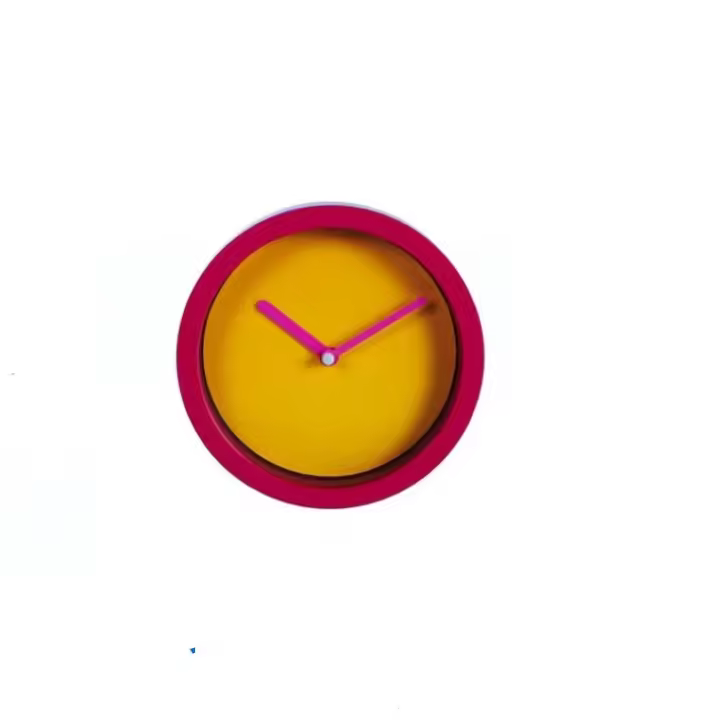 Reloj de Pared  Moderno  Decorativo Out of the Blue /  Color marco fucsia y fondo amarillo Material plástico - 1
