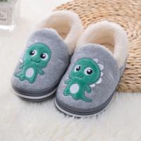 Zapatillas De Invierno Para Niños Dinosaurio Antideslizantes Calientes Y Confortables Para El Hogar Microfibra TPR Talla True - details 0