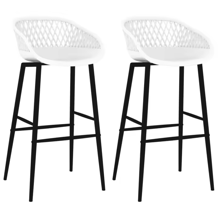vidaXL Taburetes de cocina 2 unidades blanco - 1