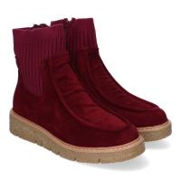 PuntoSalao Botines planos cómodos tejido elastico para mujer color burdeos YZ24-018 :  Unos Botines de Mujer Cómodos y Elegantes Tejido Elástico y Cierre de Cremallera Lateral Ideales para Toda Ocasión - details 0