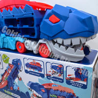 Modelo De Coche Dinosauro Triceratops Desplazable Para Niños Juguete Educativo De Plástico ABS Con Carretera Plegable Y Retroceso - details 6