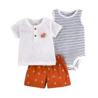 Nueva ropa infantil de verano para niños, bebés y niños pequeños, pantalones cortos de manga corta, camisetas, trajes de tres piezas. - details 39
