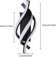 Luz de pared interior, moderna lámpara de pared LED 18W curvada IP20, apliques 6000K luz blanca fría 1620 lúmenes negro IP20, para dormitorio, sala de estar [Clase energética A ++] - details 0