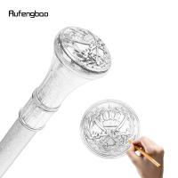 Bastón De Moda Con Relieve De Sello Medieval Punta De Goma Material De Acero Longitud 93cm Para Hike - details 1