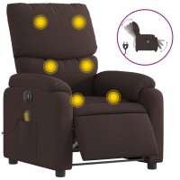 vidaXL Sillón reclinable de masaje eléctrico tela Gris claro, Gris oscuro, Negro Sillon Dormitorio Sillon Comodos Silla Relax Sillón Sofá - details 4