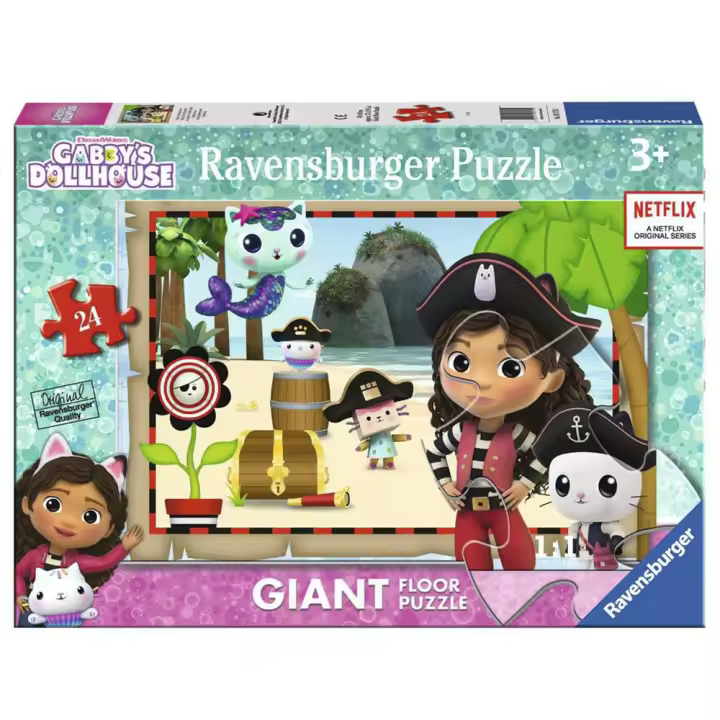 RAVENSBURGER PUZLE GIGANTE DE PIRATAS EN LA CASA DE MUÑECAS DE GABBY 24 PIEZAS, 03179, TIENDA CON LICENCIA OFICIAL - 1