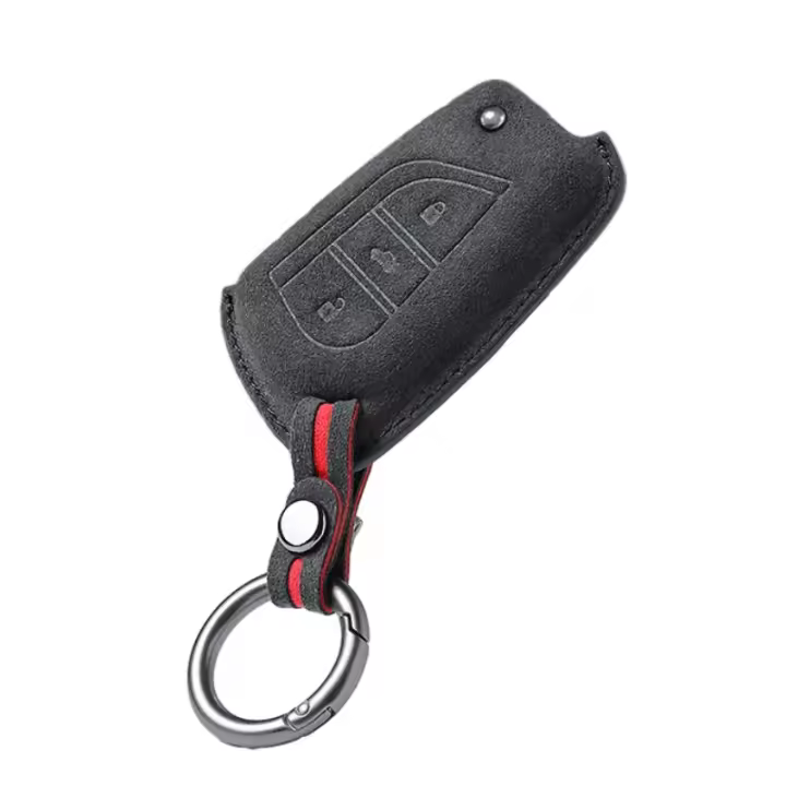 Funda De Llave De Coche En Cuero Para Toyota Prius Camry Corolla CHR C-HR RAV4 Land Cruiser 2/3 Botones Accesorios De Cuero Sastre - 1
