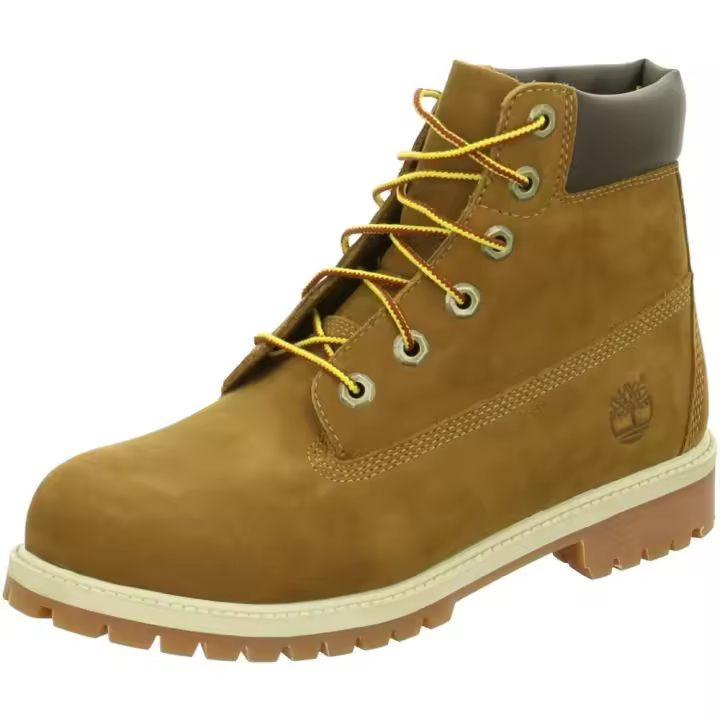Botas Timberland Premium 6 Inch - Cuero Nubuck Marrón - Clásicas Junior - Combina con Jeans - 1