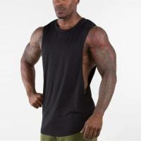 Top De Gimnasio Para Hombre Camiseta Sin Mangas De Algodón Estilo Deportivo Casual Para Verano Color Negro Blanco Azul Gris Rojo Amarillo Tallas M L XL XXL - details 2