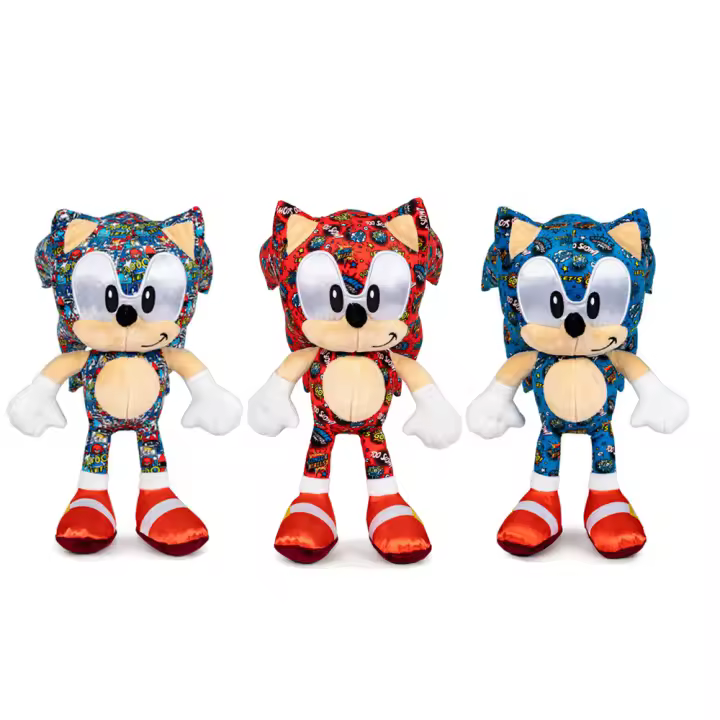 Peluche Sonic Mix Comic Sonic the Hedgehog 30cm,para ninos,rey,regalo,cumpleano,colecionista - 1