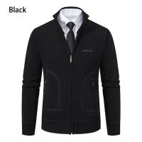 Chaqueta De Punto Para Hombre 2023 Cuello Erguido Gruesa Y Cálida Cardigan Suéter Casual Abierta Por Cremallera Manga Larga - details 10