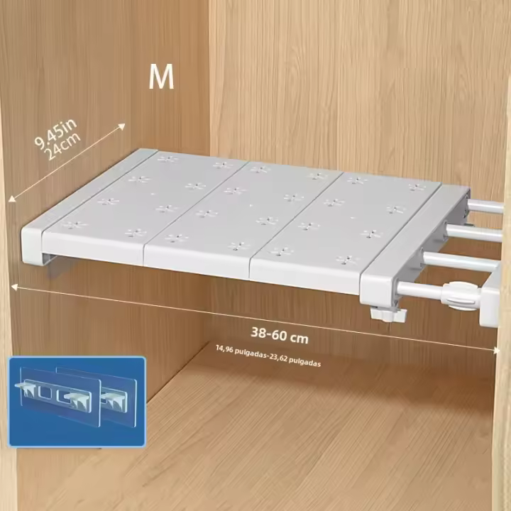 Estantes Ajustables Para Armario Cocina Baño Sin Necesidad De Perforación Estantes Retráctiles Para Armario Estantes De Baño - 1