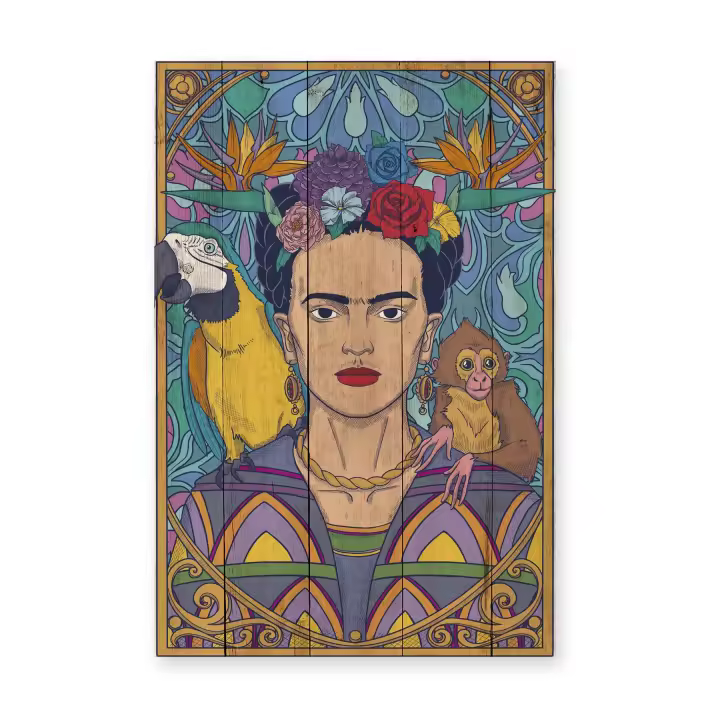 RNT X REALLY NICE THINGS - Panel Decorativo Madera 60x40 Frida Artdeco - 1