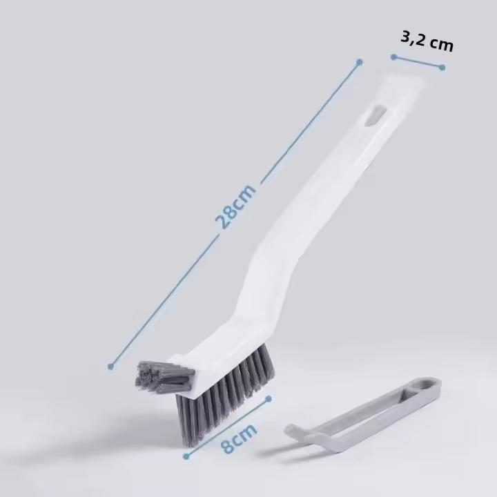 Cepillo De Limpieza Multifuncional Para Esquinas Y Ganchos 2 En 1 Para Pisos Y Azulejos Del Baño Material Plástico - 1