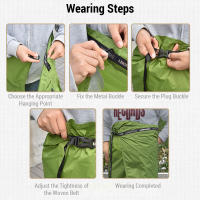 Falda Impermeable Media Cuerpo Para Camping Y Senderismo Tela De Nylon Transpirable Cierre De Cordón Para Hombres Y Mujeres - details 7