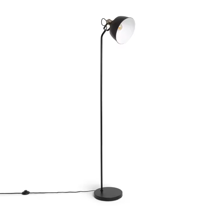 LEDKIA LIGHTING - Lámpara de Pie Luise | Iluminación Elegante y Funcional | Diseño Contemporáneo y Vintage | Soporta hasta 25W | Ideal para Salón, Dormitorio, Negro, Metal - 1