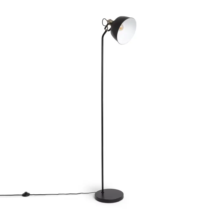 LEDKIA LIGHTING - Lámpara de Pie Luise | Iluminación Elegante y Funcional | Diseño Contemporáneo y Vintage | Soporta hasta 25W | Ideal para Salón, Dormitorio, Negro, Metal - 1