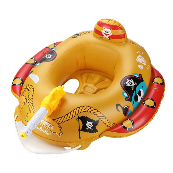 Anillo de natación para bebés Swimbobo, anillo de natación infantil con dibujos animados y pistola de agua. - 1