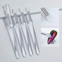 Herramienta De Manicura Multifuncional De Silicona Con Brillo De Cromo Pincel Reutilizable Para Arte De Uñas Y Aplicador De Pigmentos - details 0