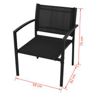 vidaXL Set de muebles de jardín 4 piezas textilene negro - details 5