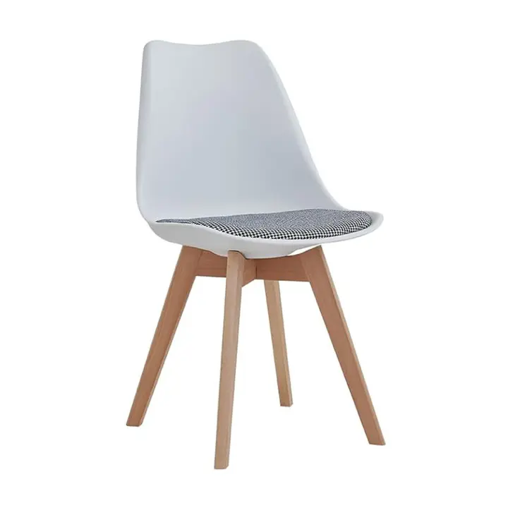 ORION91 Silla LYRA Cojín Acolchado de Lino, Sillas para Cocina, Oficina, Sala de Estar – Color BLANCO 40 x 49 x 82 cm - SpazioLuzio - 1