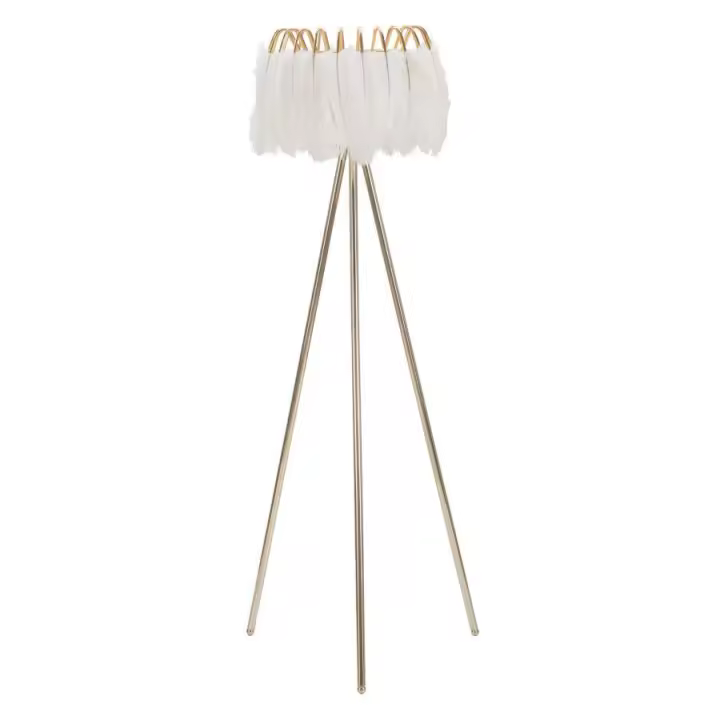 Lámpara de Pie MF184, Metal, Blanco, 46x46x147 cm - 1