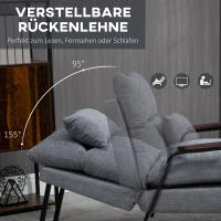 Taburete Reclinable Silla TV Respaldo Ajustable Silla Otomano - details 3