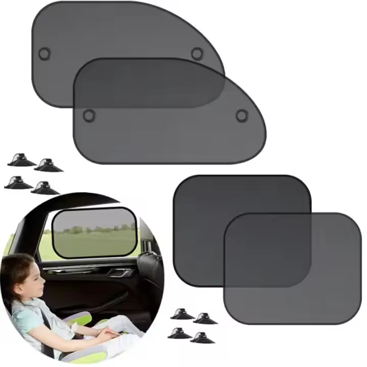 4 Pack Protección Solar Para Ventanas De Coche Visera Y Película Protectora Universal Cortina Para Ventanas Del Coche - 1