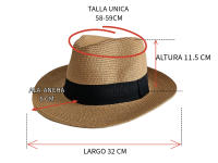 Kebedo Moda Sombrero Paja Marrón Fedora Gorro Unisex Estilo Panamá Retro Borsalino Enrollable y Ajustable Talla Adulto M/L - details 3
