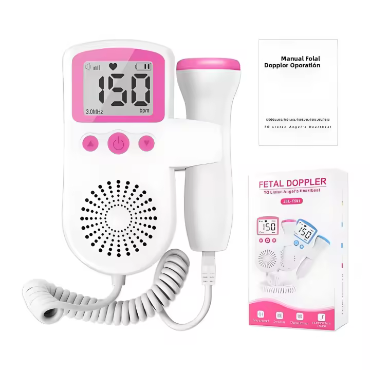 Monitor De Ritmo Cardíaco Fetal Ultrasonido 3MHz Detector De Latidos De Bebé Estéreo Doppler Stethoscope Para Embarazadas - 1