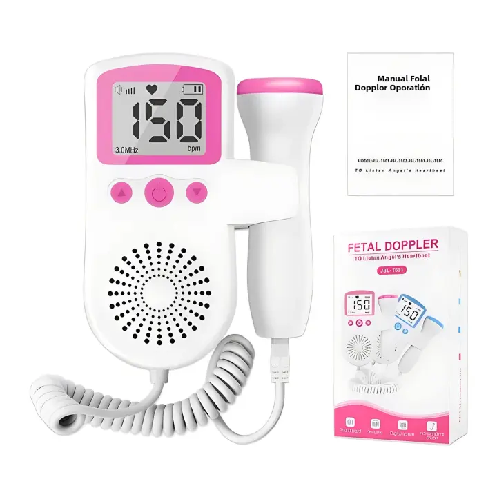Monitor De Ritmo Cardíaco Fetal Ultrasonido 3MHz Detector De Latidos De Bebé Estéreo Doppler Stethoscope Para Embarazadas - 1