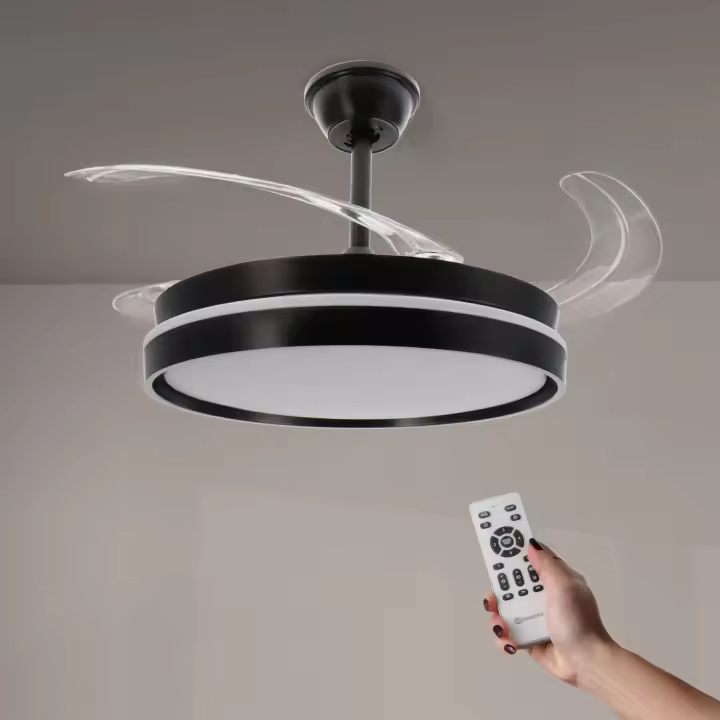 LEDSTOREPLUS Ventilador de Techo LED Negro DC Afar Ø107cm Ultra Silencioso con Mando a Distancia y Palas Retráctiles Verano / Invierno - 1