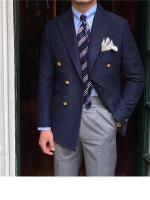 Chaqueta De Encaje Británica Diaria Para Hombre Chaqueta De Suelto Elegante De Color Sólido Moda Casual De Doble Botón - details 1