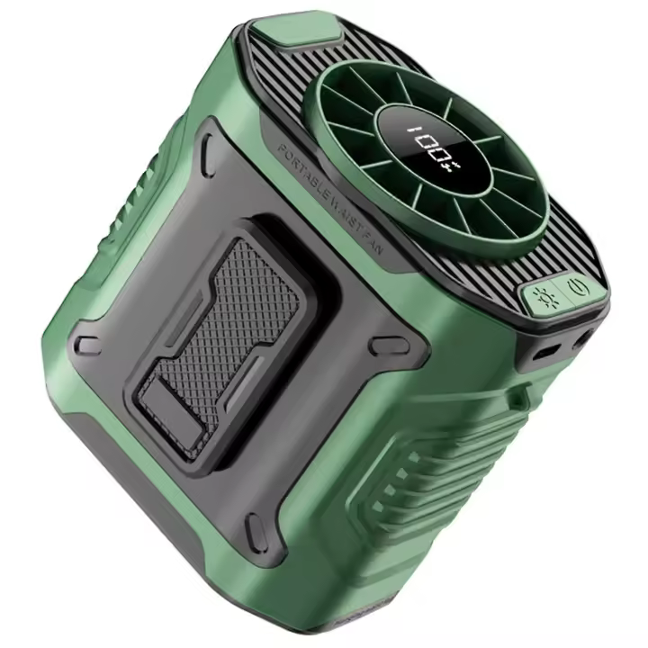 Ventilador de Caja portátil de 100, potente ventilador de cinturón con clip de flujo de Aire, ventilador de Cuello recargable para trabajo en Aire Libre Camping de Pesca - 1
