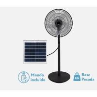 FABRILAMP Ventilador De Pie Solar Rialto MOTOR DC Negro 30w 3vel 5aspas Puerto Usb Bateria Litio 112x41x38cm panel solar con CABLE DE 5 METROS,MANDO A DISTANCIA incluido Cabezal con dos funciones, fijo y rotatorio CALIDAD TOP DE CONFIANZA - details 0