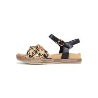 HLUNA - Sandalias planas Deportes con Plataforma con Tira Ancha de Esparto - Pulsera al tobillo con hebilla - Sandalias de Esparto Negro Blanco y Oro - WH21-38 - details 0