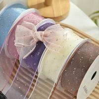 Cinta De Organza Con Puntos Plateados De 4CM Para Embalaje De Regalos Decoración De Boda Navidad Y Fiesta DIY - details 1