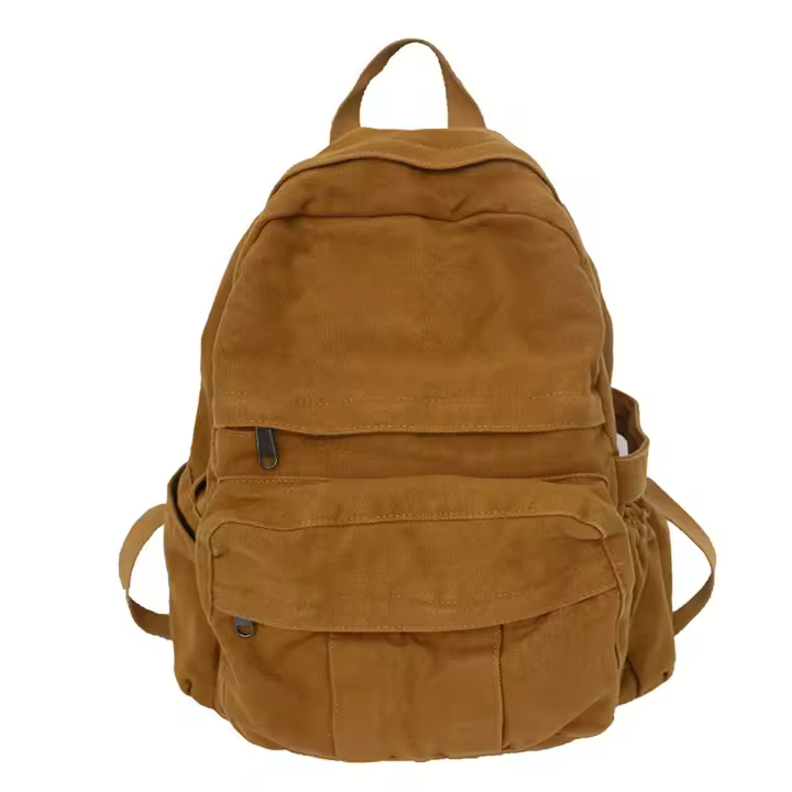 Mochila para portátil para mujer, de lona, estilo vintage, color marrón, para la escuela - 1
