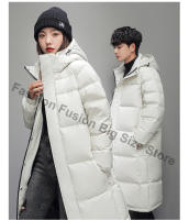 Abrigo De Pollo Blanca Hinchado Para Hombres Chaqueta De Invierno Con Capucha Casual De Color Sólido Outerwear Para Parejas Ropa Exterior - details 6
