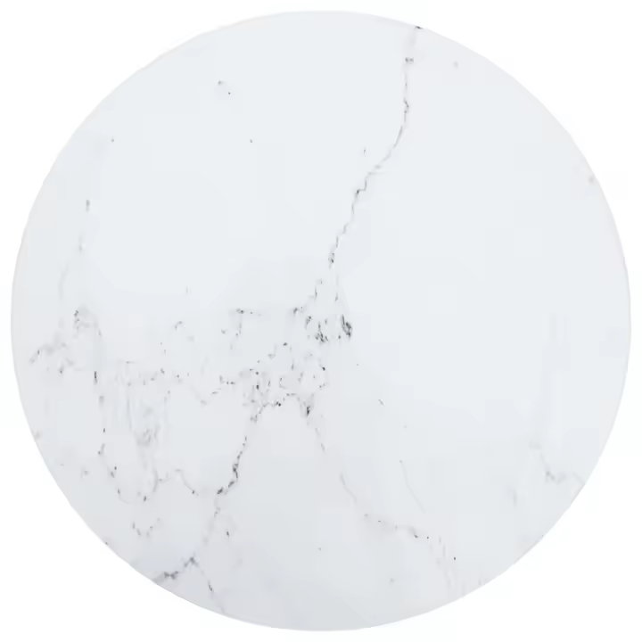 vidaXL Tablero de mesa diseño mármol vidrio templado blanco Ø40x0,8 cm - 1