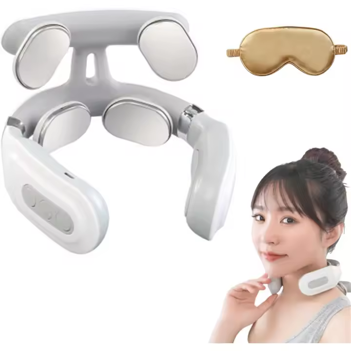 Masajeador de cuello Lormine NeuroPulse, portátil y recargable para hombres y mujeres, amasamiento 3D profundo, alivio profesional en casa (blanco) - 1