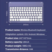 Teclado Inalámbrico Bluetooth Redondo Silencioso CASEPOKE Para Samsung Xiaomi Google Huawei iPad Compatible Con Móvil Y Ratón - details 5