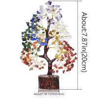 1PC Árbol De Cristal De Gemas Naturales Decoración Para Escritorio De Oficina Y Hogar Base De Madera Miniatura Para Sala De Estar - details 1