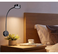 Lámpara De Pared LED Moderna Con Interruptor De Girar Para Lectura En La Habitación Luz Ajustable Soporte De Ventana Decoración De Hogar En Aluminio Negro Y Plateado - details 6