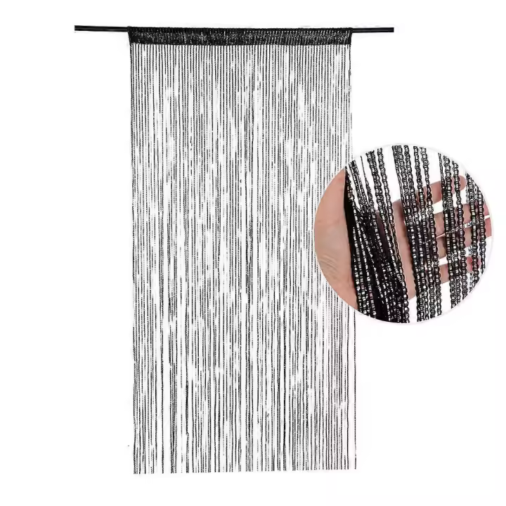 Cord Curtains Door Mosquito Curtain, Elegant Divider Tassel Curtain for Home Decor, Divider Curtain for Doors and Windows(100x200cm) - 1