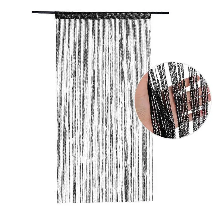 Cord Curtains Door Mosquito Curtain, Elegant Divider Tassel Curtain for Home Decor, Divider Curtain for Doors and Windows(100x200cm) - 1
