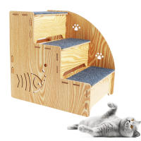 Escaleras De Madera Para Perros 3 Niveles Antideslizantes Pasarela Para Sofá Y Cama Pequeños a Grandes Mascotas Pasos Desmontables Para Perros Y Gatos - details 0
