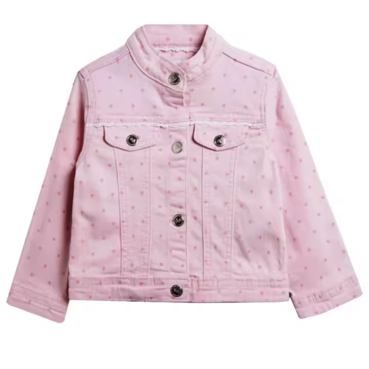 Newness Cazadora Vaquera Rosa Chaqueta para Niñas Ropa de abrigo para Bebes Chaqueta con Botones Talla 12 Meses - 1
